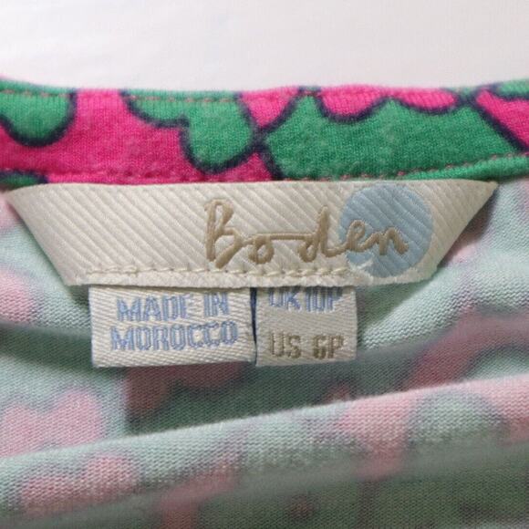 Boden US Petite 6 Floral Stretch Jersey Maxi Dress V Neck Pink Green - Picture 8 of 10